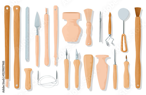 Modern Pottery Tools Collection Essential Sculpting and Shaping Instruments for Ceramic Artists