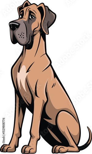 Cute Dane Dog Vector