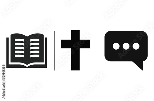 Christian Church Logo Design Bible, Cross, and Communication