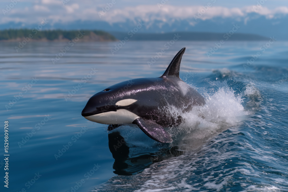 Fototapeta premium Killer whale (Orcinus orca) jumping out of the water