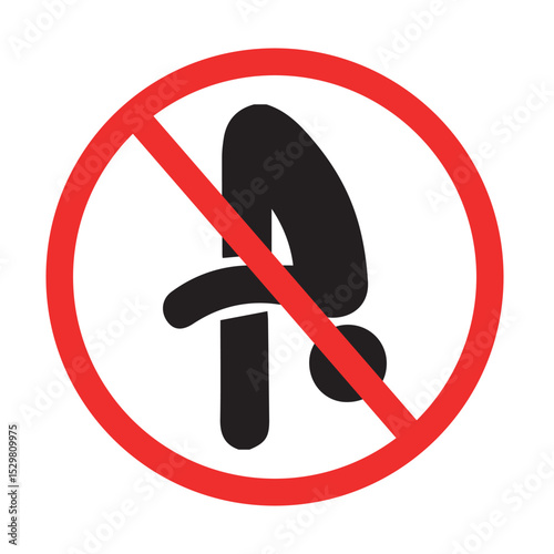prohibition sign indicating no handstand or acrobatics in red circle, safety warning symbol