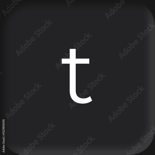 Minimalist Letter 't':  Clean Font Design on Dark Background