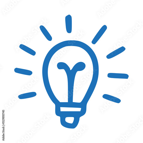Brilliant Idea: Hand-Drawn Lightbulb Icon for Innovation, Creativity, and Problem Solving
