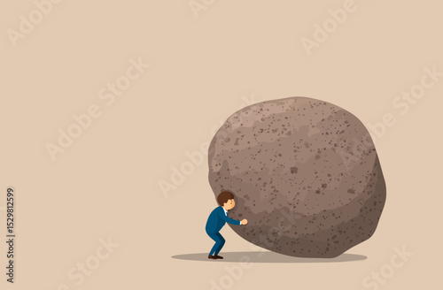 Overwhelmed Businessman  Illustrative Vector of Workplace Pressure and Responsibility