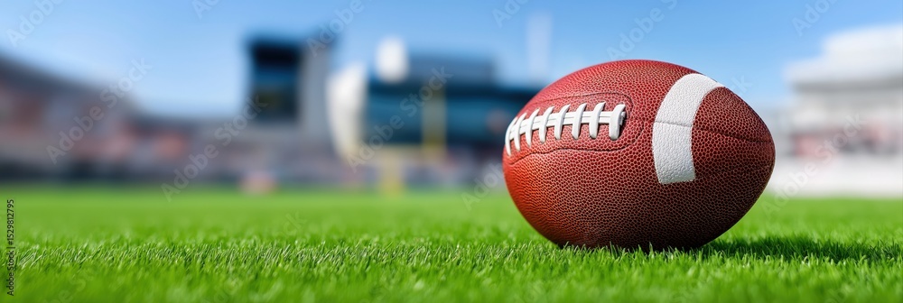 Obraz premium American football on field with stadium in background