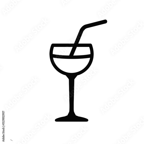 a glass for drinks with a straw on a transparent background