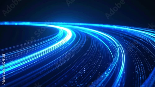 Wallpaper Mural Abstract blue motion streaks creating a futuristic road effect symbolizing speed data travel and digital technology in a modern glowing background Torontodigital.ca