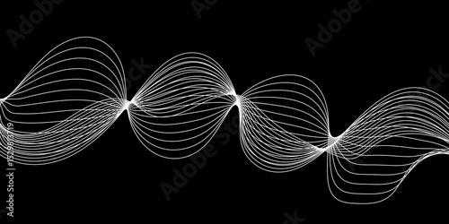 Abstract white background with a glowing abstract waves. Abstract wave element for design. Digital frequency track equalizer, Futuristic background design. Long exposure, Light painting photography.