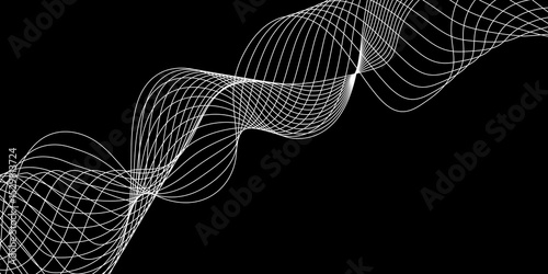 Abstract white background with a glowing abstract waves. Abstract wave element for design. Digital frequency track equalizer, Futuristic background design. Long exposure, Light painting photography.