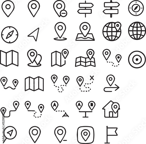 set of location icons