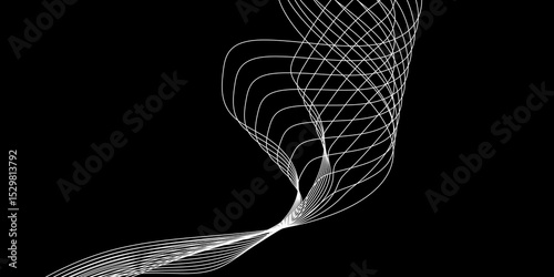 Abstract white background with a glowing abstract waves. Abstract wave element for design. Digital frequency track equalizer, Futuristic background design. Long exposure, Light painting photography.
