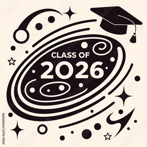 Class of 2026 graduation design space galaxy theme