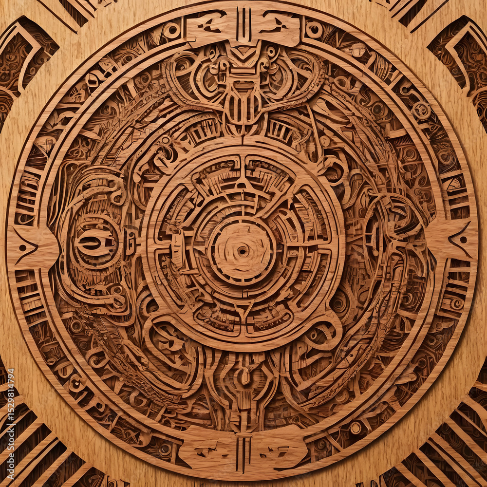 Obraz premium Intricate Wooden Mandala