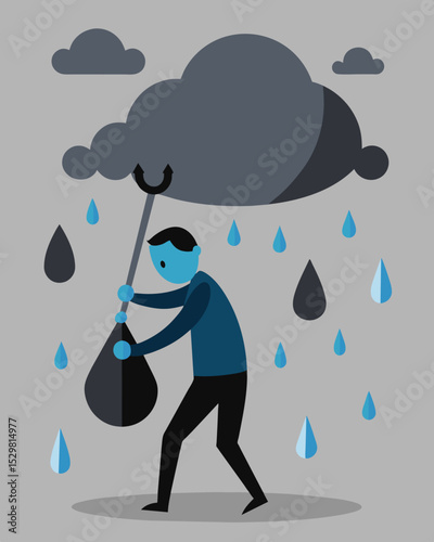 The weight of the storm above was suffocating as if every word carried a heavy burden.. Vector illustration