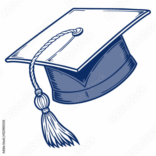 Graduation cap hand drawn illustration academic achievement success education knowledge learning ceremony