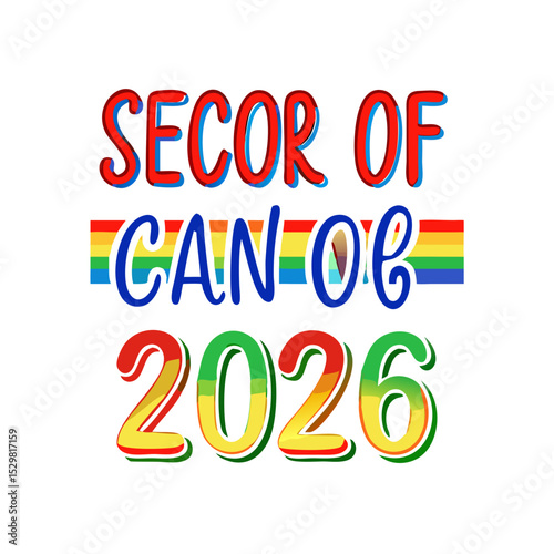 Secor of canoe 2026 rainbow design, transparent png