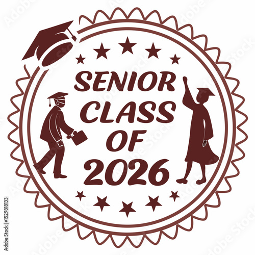 Senior class of 2026 graduation design graduate students caps