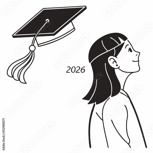 Class of 2026 graduation cap girl future dreams