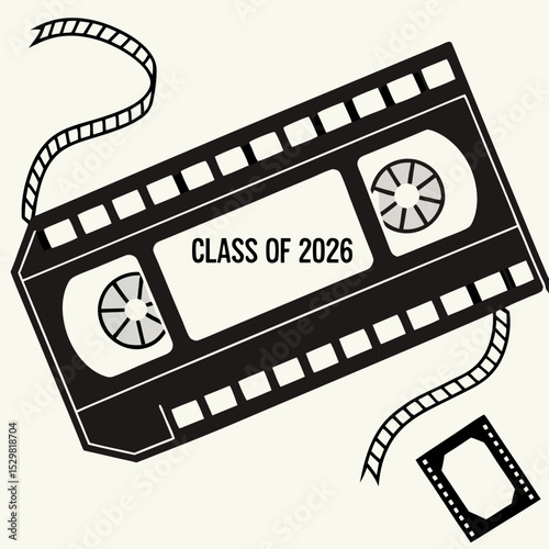 Class of 2026 graduation video cassette tape film reel
