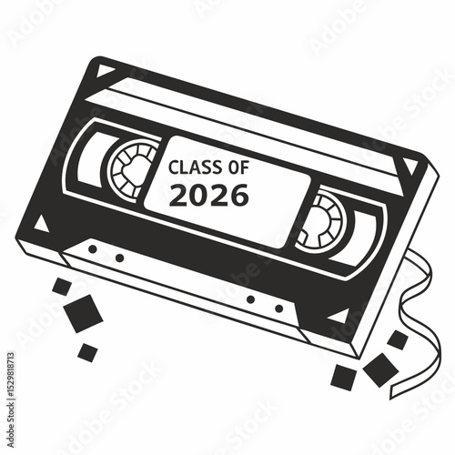 Class of 2026 graduation retro vhs cassette tape