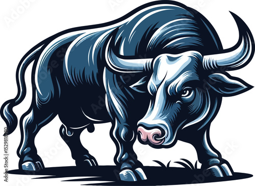 vector illustration of a bull