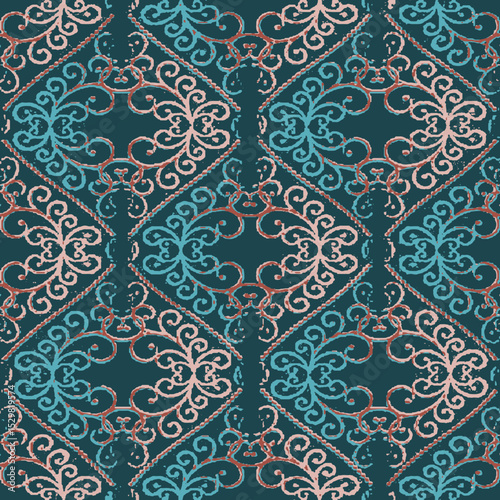 multi colored decorated hand drawn rendered traced embraided ornamental all over base background. repeat pattern geometrical texture border ethnic tribal creative design