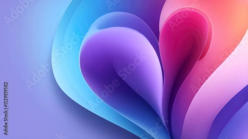 Abstract layered shapes in vibrant colors