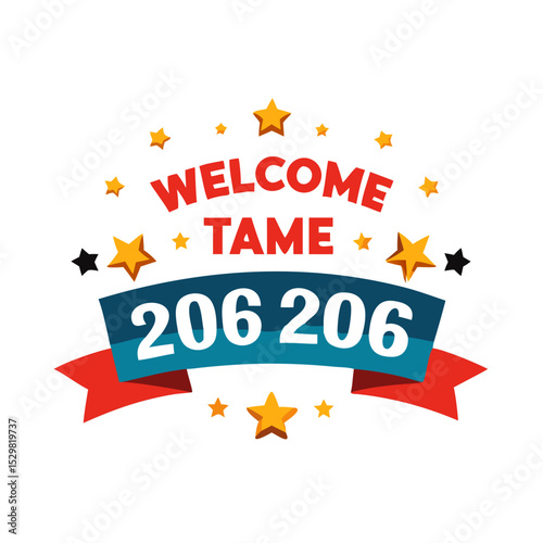 Welcome tame 206 206 stars banner design element