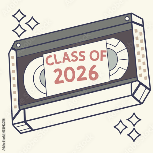 Class of 2026 vhs graduation retro video tape
