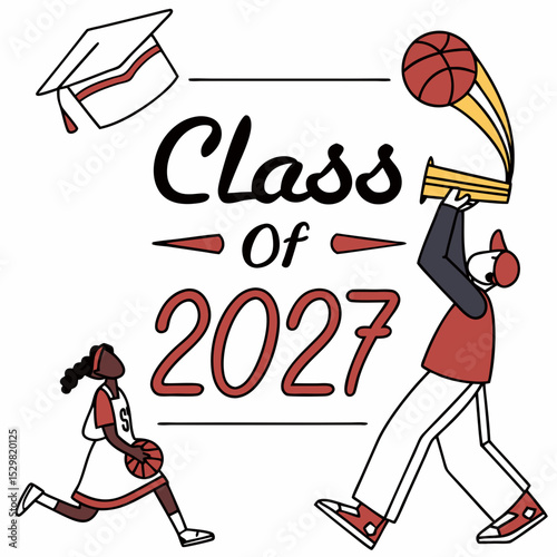 Class of 2027 graduation celebration basketball players