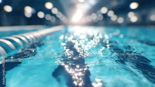 Rippling water in a swimming pool