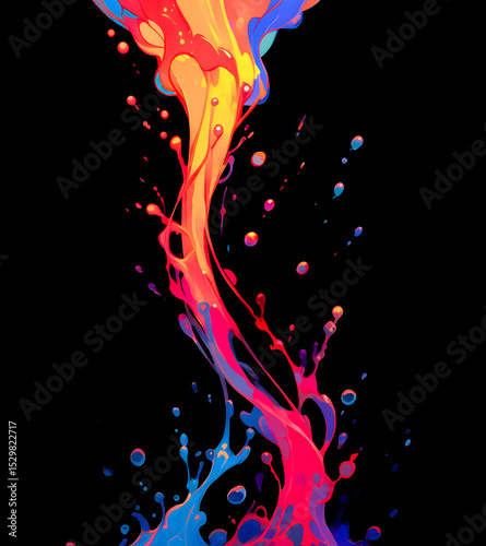 Abstract Fluid Energy Burst with Pink and Blue