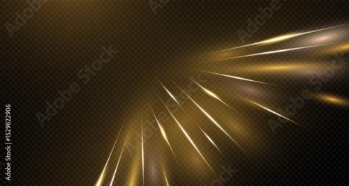 Festive light effect, Christmas light of joy. Background for banner, poster, prints, business card or advertisement. Motion effect, speed lines.