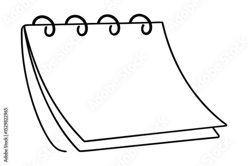 Simple line drawing of spiral bound notepad