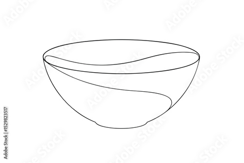 Simple line drawing of an elegant ceramic bowl