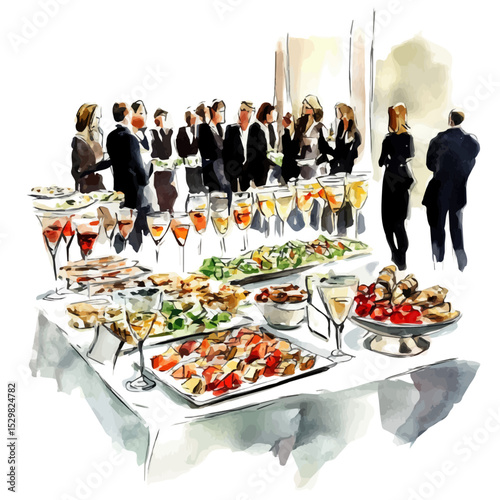 Invitational Events, watercolor clipart vector, isolated on a white background.