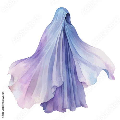 watercolor of Invisibility Cloaks, vector, isolated on a white background.