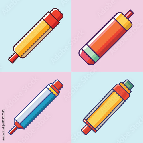 Flat Glue Stick Illustration Office and Craft Adhesive Tool