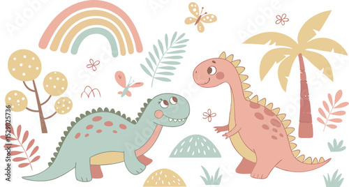 Cute marina life set with fish, whales, seaweed, marina elements for your design, childish hand drawn sea elements. playful and colorful vector illustration of cute underwater sea animals in a cartoon