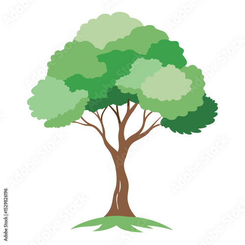 vector illustration of a green tree on white background