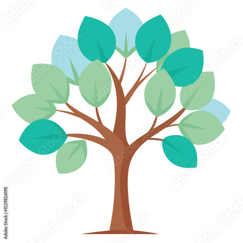 vector illustration of a green tree on white background