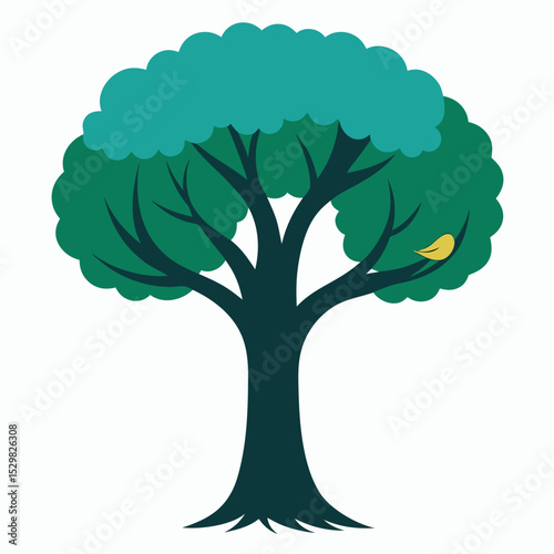vector illustration of a green tree on white background