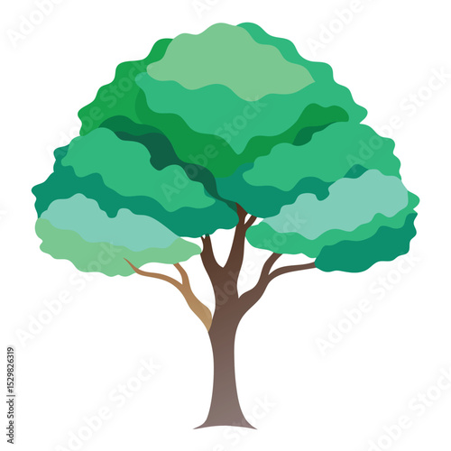vector illustration of a green tree on white background