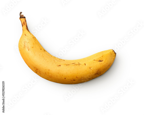 banana with shadow isolated on transparent background