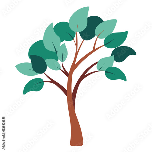 vector illustration of a green tree on white background