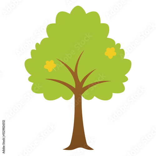 vector illustration of a green tree on white background
