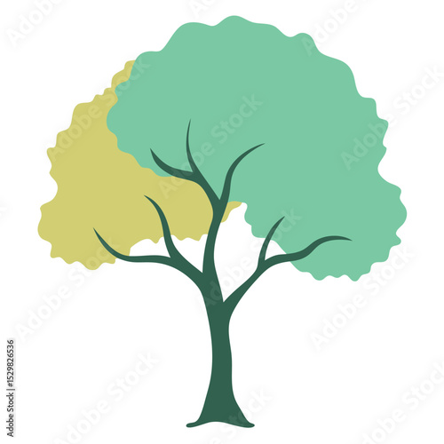 vector illustration of a green tree on white background