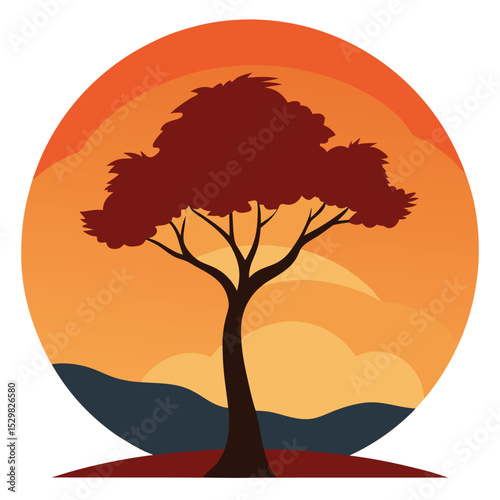 vector illustration of a green tree