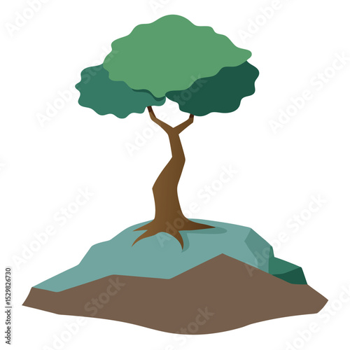 vector illustration of a green tree on white background