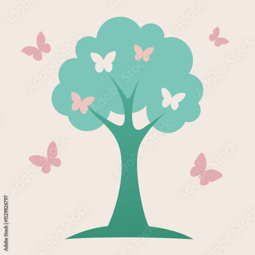 vector illustration of a green tree